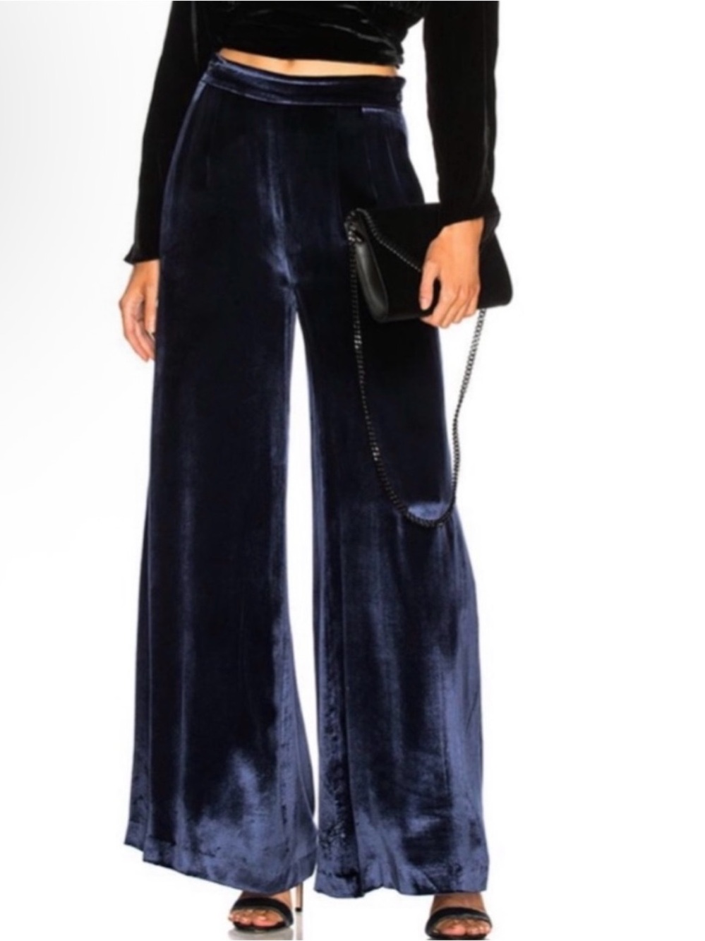 Fleur Du Mal velour Wide Leg pants in navy 6